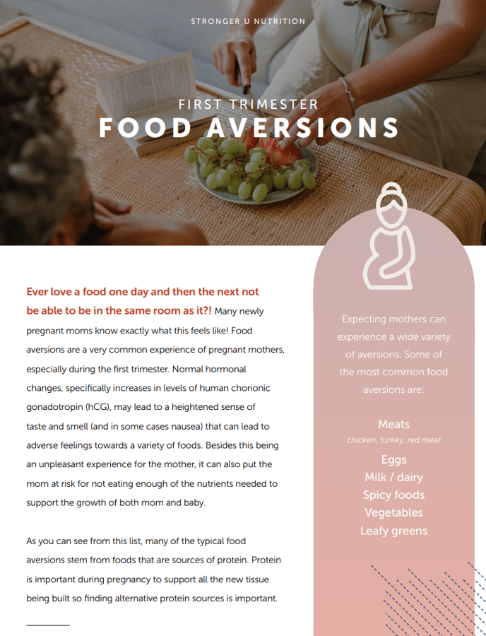 First Trimester Food Aversions